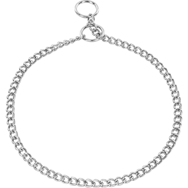 Herm Sprenger Chrome Choke Chain 1.5mm Round Links [50702-02 Chrome plated  steel round links chain collar 1.5 mm] : Prong Collars, Pinch Collars, Dog  Training Collars, Curogan Collars, Chain Dog Collars, Fur