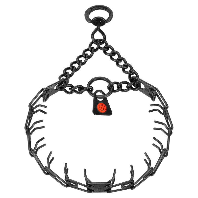 MICRO-PLUS Training Prong Collar with Center-Plate and Assembly Chain and Swivel - Stainless steel, 1.5 mm, 32 cm / 13"